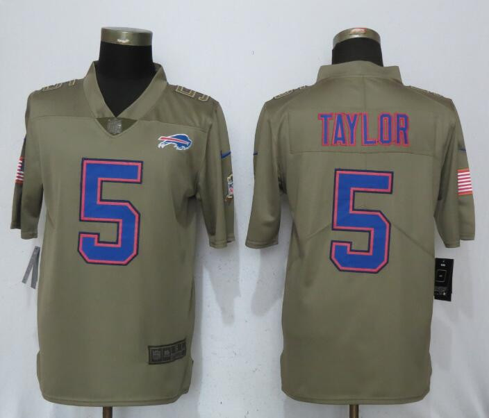  Bills 5 Tyrod Taylor Olive Salute To Service Limited Jersey