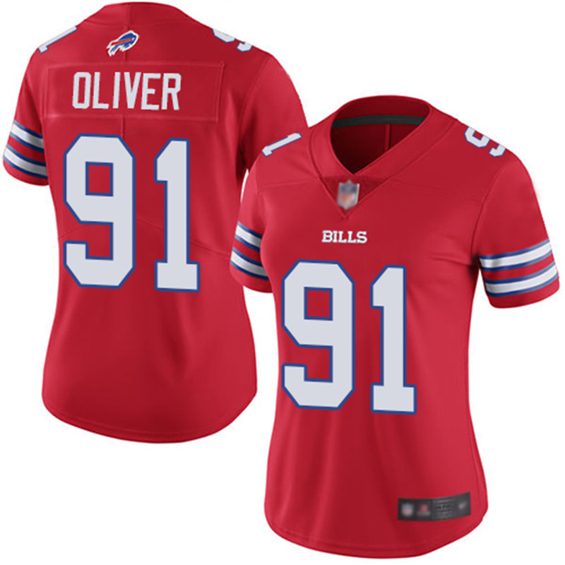 Nike Bills 91 Ed Oliver Red Women Color Rush Limited Jersey