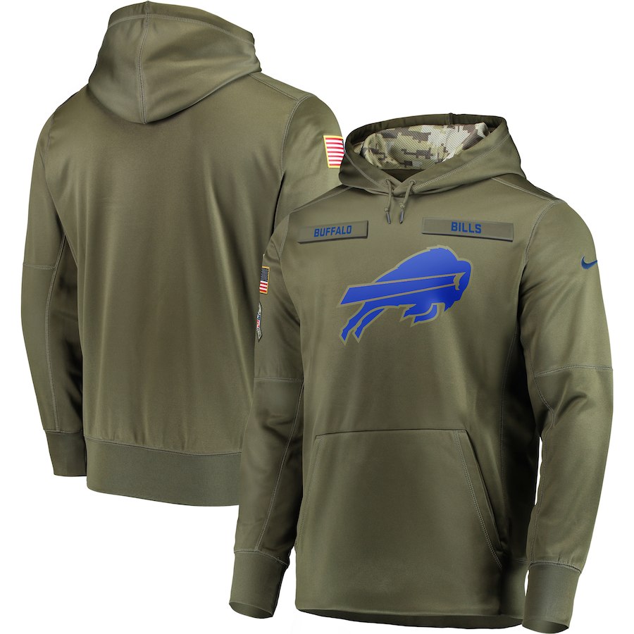  Bills Olive Salute To Service Men's Pullove Hoodie