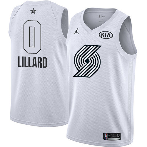  Blazers #0 Damian Lillard White NBA Jordan Swingman 2018 All Star Game Jersey