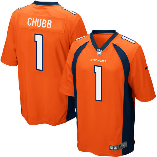  Broncos 1 Bradley Chubb Orange Youth 2018 Draft Pick Game Jersey