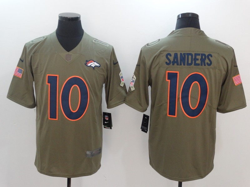  Broncos 10 Emmanuel Sanders Olive Salute To Service Limited Jersey