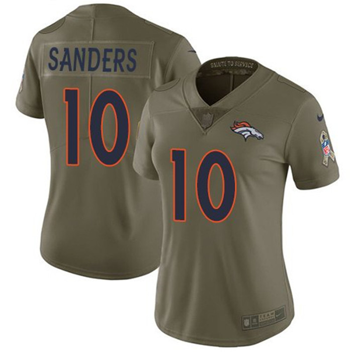  Broncos 10 Emmanuel Sanders Olive Women Salute To Service Limited Jersey