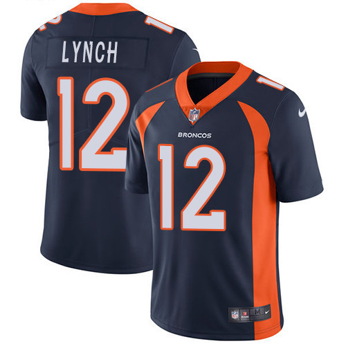  Broncos 12 Paxton Lynch Navy Vapor Untouchable Player Limited Jersey