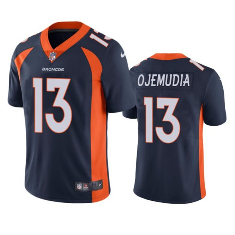 Nike Broncos 13 Michael Ojemudia Navy Vapor Untouchable Limited Jersey