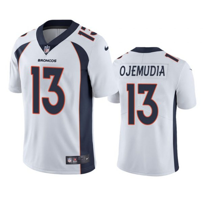 Nike Broncos 13 Michael Ojemudia White Vapor Untouchable Limited Jersey