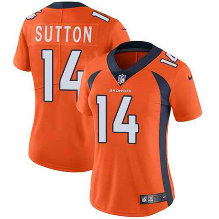  Broncos 14 Courtland Sutton Orange Women Vapor Untouchable Limited Jersey