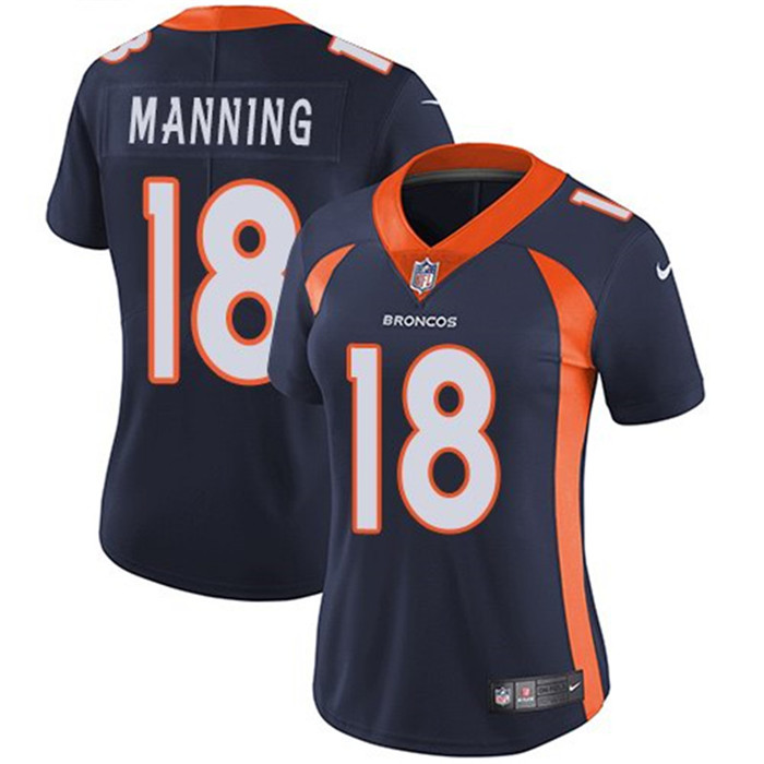  Broncos 18 Peyton Manning Navy Women Vapor Untouchable Limited Jersey