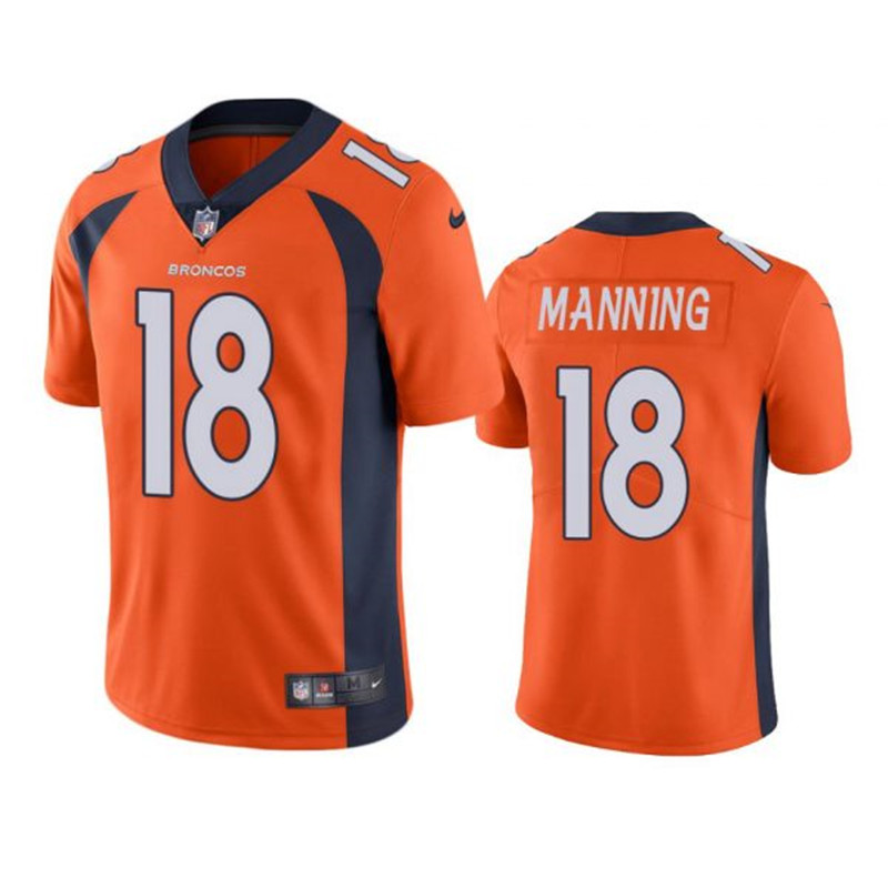 Nike Broncos 18 Peyton Manning Orange Vapor Untouchable Limited Jersey