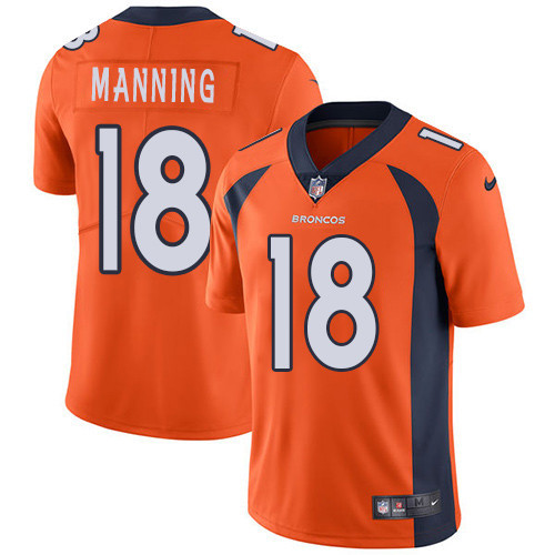 Broncos 18 Peyton Manning Orange Vapor Untouchable Player Limited Jersey
