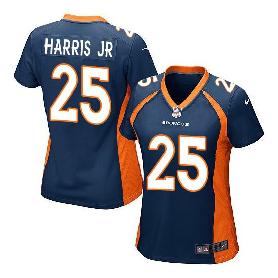  Broncos 25 Chris Harris Jr Navy Women Game Jersey