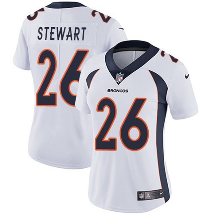  Broncos 26 Darian Stewart White Women Vapor Untouchable Limited Jersey