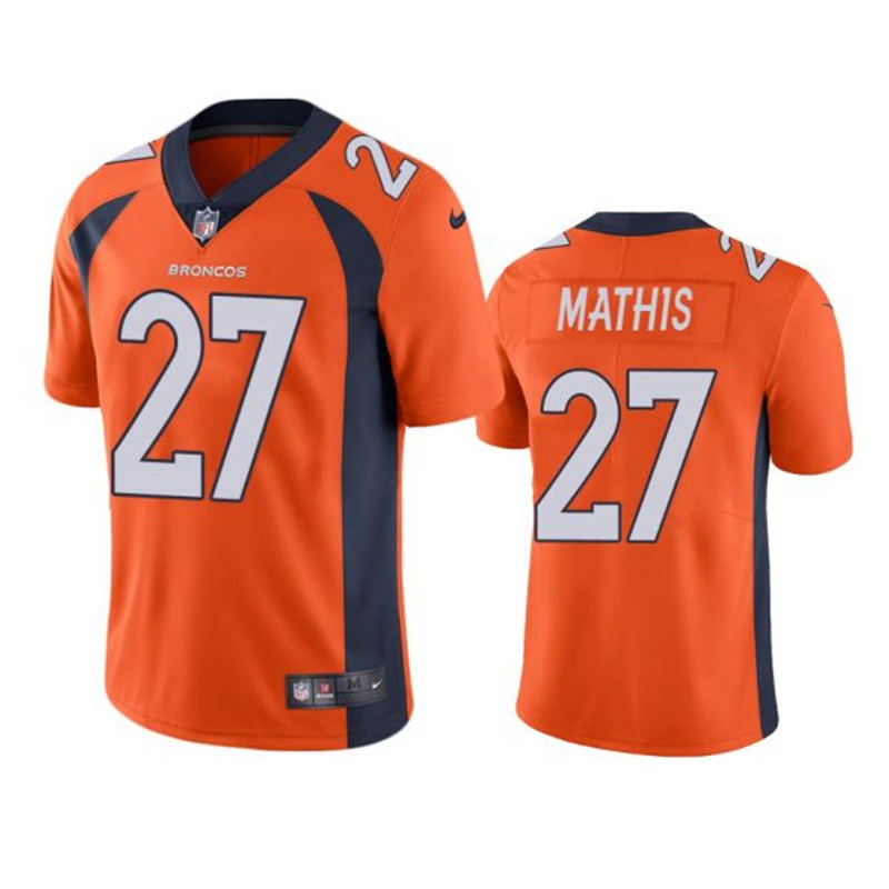 Nike Broncos 27 Damarri Mathis Orange Vapor Untouchable Limited Jersey