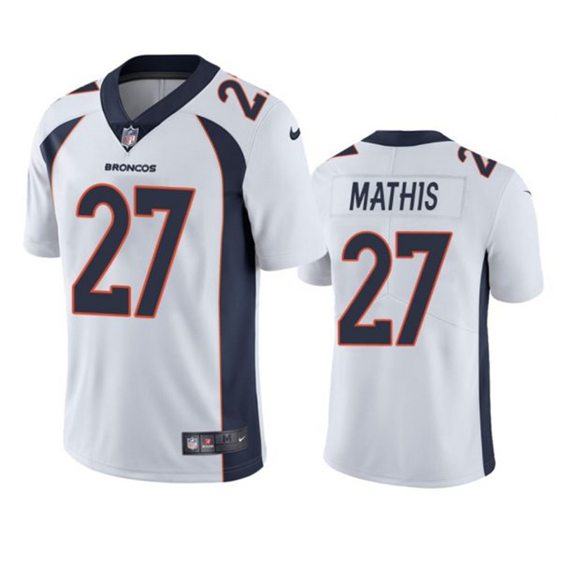 Nike Broncos 27 Damarri Mathis White Vapor Untouchable Limited Jersey