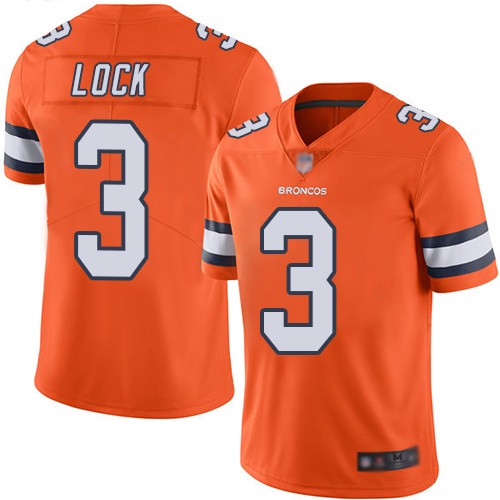 Nike Broncos 3 Drew Lock Orange 2019 NFL Draft First Round Pick Color Rush Limited Jersey