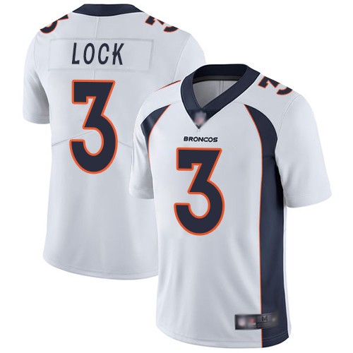 Nike Broncos 3 Drew Lock White 2019 NFL Draft First Round Pick Vapor Untouchable Limited Jersey