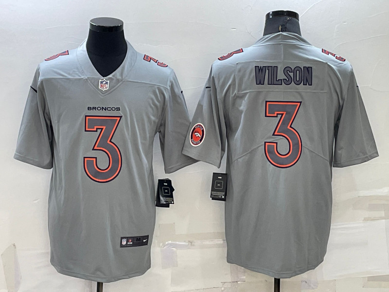 Nike Broncos 3 Russell Wilson Gray Atmosphere Fashion Vapor Limited Jersey
