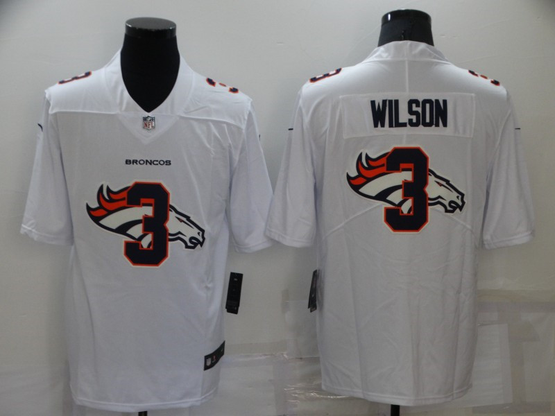 Nike Broncos 3 Russell Wilson White Shadow Logo Vapor Limited Jersey