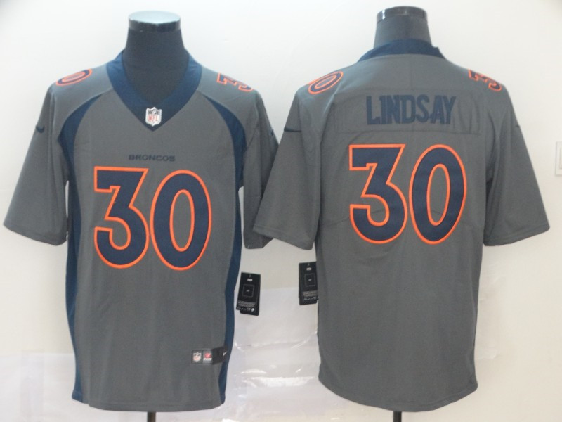 Nike Broncos 30 Phillip Lindsay Gray Inverted Legend Limited Jersey