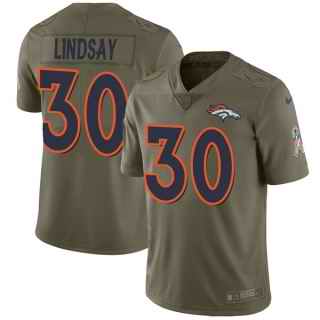  Broncos 30 Phillip Lindsay Olive Salute To Service Limited Jersey