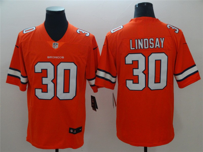  Broncos 30 Phillip Lindsay Orange Color Rush Limited Jersey