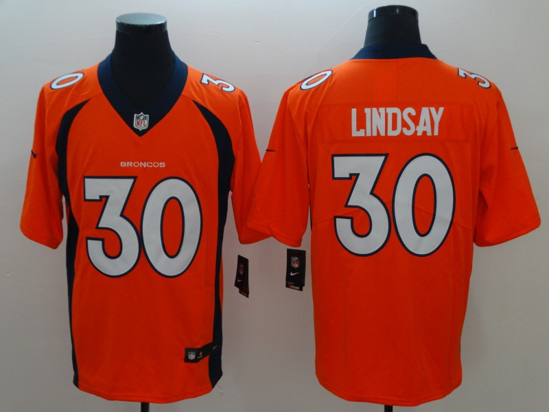  Broncos 30 Phillip Lindsay Orange Vapor Untouchable Limited Jersey