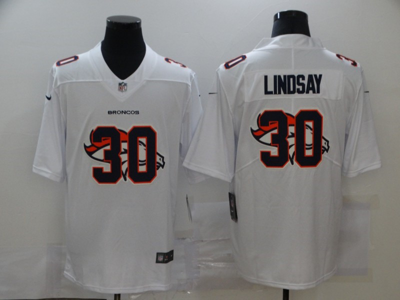 Nike Broncos 30 Phillip Lindsay White Shadow Logo Limited Jersey