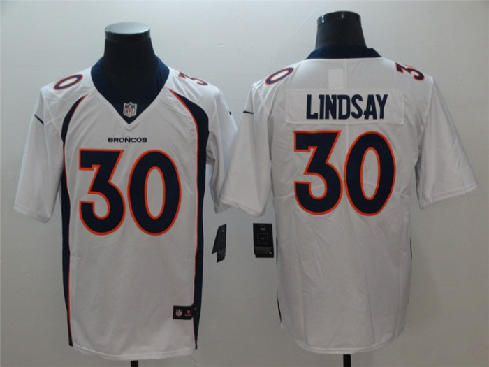  Broncos 30 Phillip Lindsay White Vapor Untouchable Limited Jersey