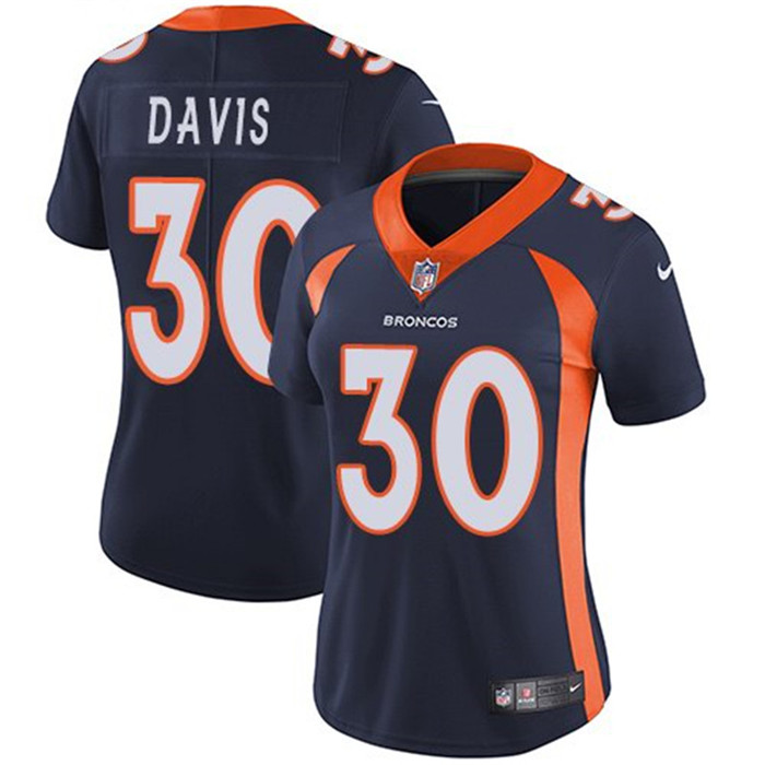  Broncos 30 Terrell Davis Navy Women Vapor Untouchable Limited Jersey