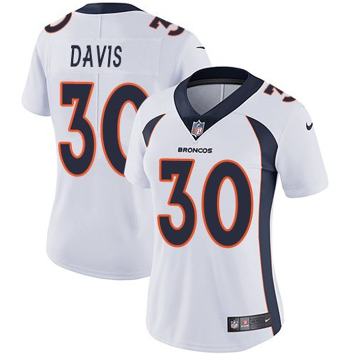  Broncos 30 Terrell Davis White Women Vapor Untouchable Limited Jersey