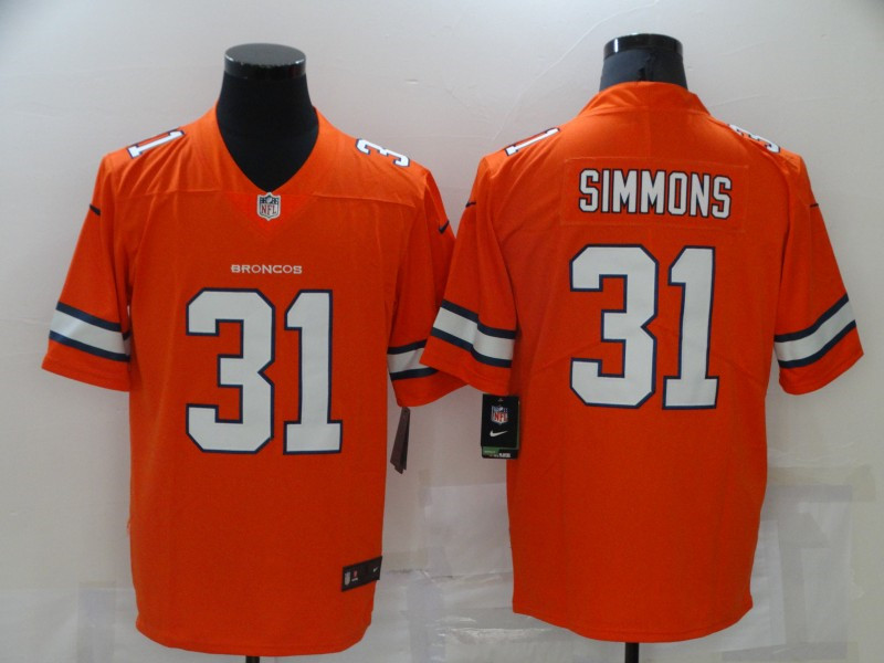 Nike Broncos 31 Justin Simmons Orange Color Rush Limited Jersey