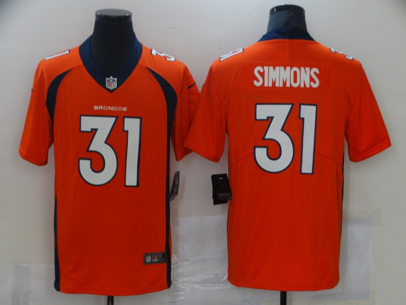 Nike Broncos 31 Justin Simmons Orange Vapor Untouchable Limited Jersey