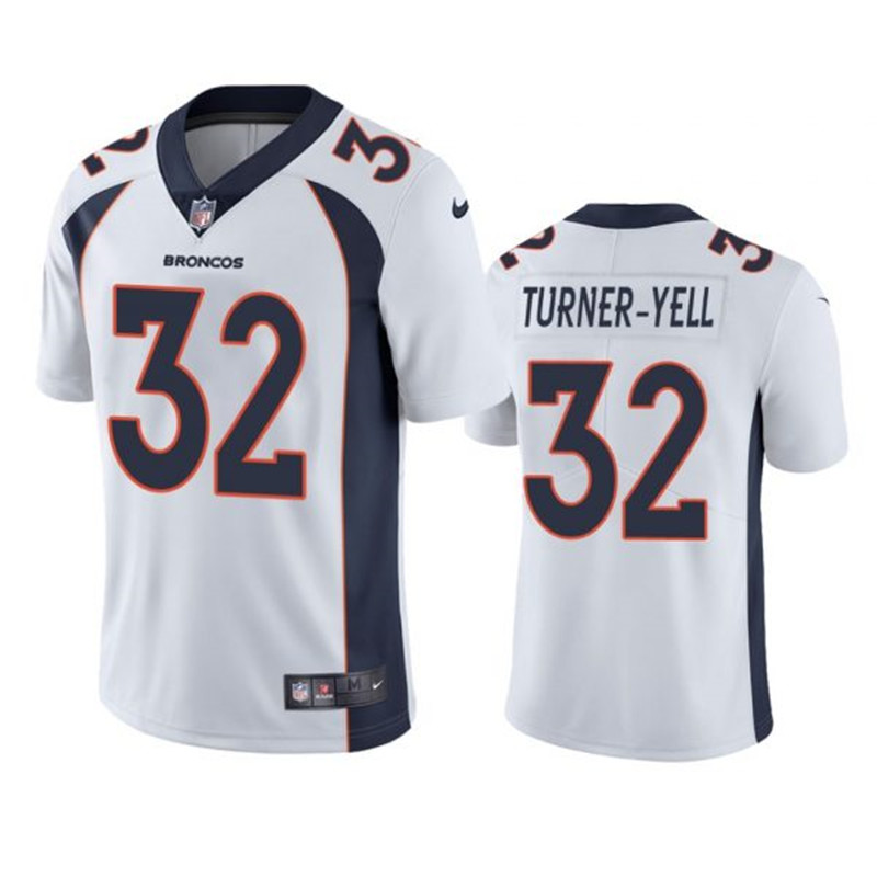 Nike Broncos 32 Delarrin Turner Yell White Vapor Untouchable Limited Jersey