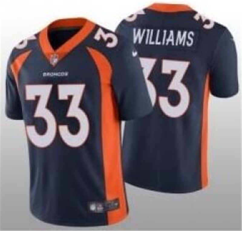 Nike Broncos 33 Javonte Williams Navy Vapor Untouchable Limited Jersey