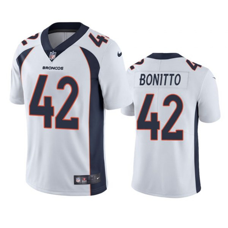 Nike Broncos 42 Nik Bonitto White Vapor Untouchable Limited Jersey