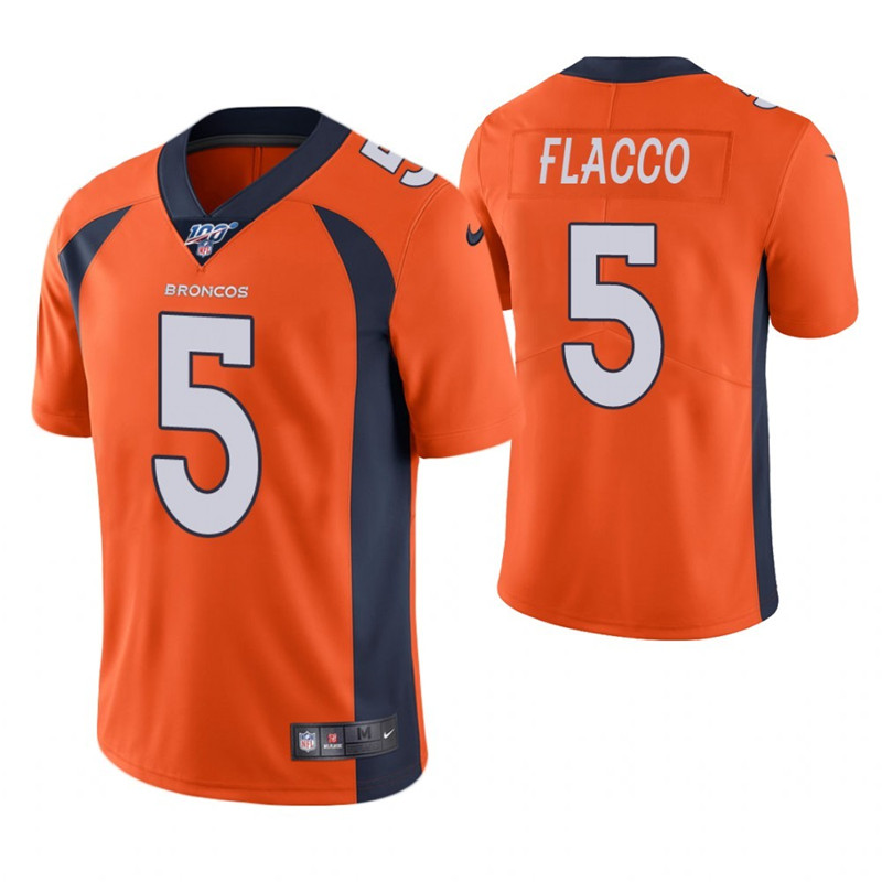 Nike Broncos 5 Joe Flacco Orange 100th Season Vapor Untouchable Limited Jersey