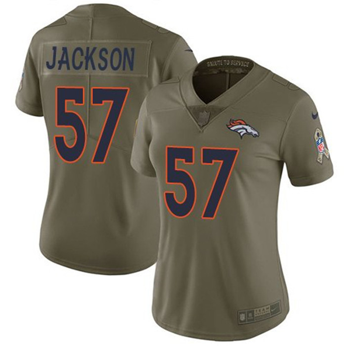  Broncos 57 Tom Jackson Olive Women Salute To Service Limited Jersey