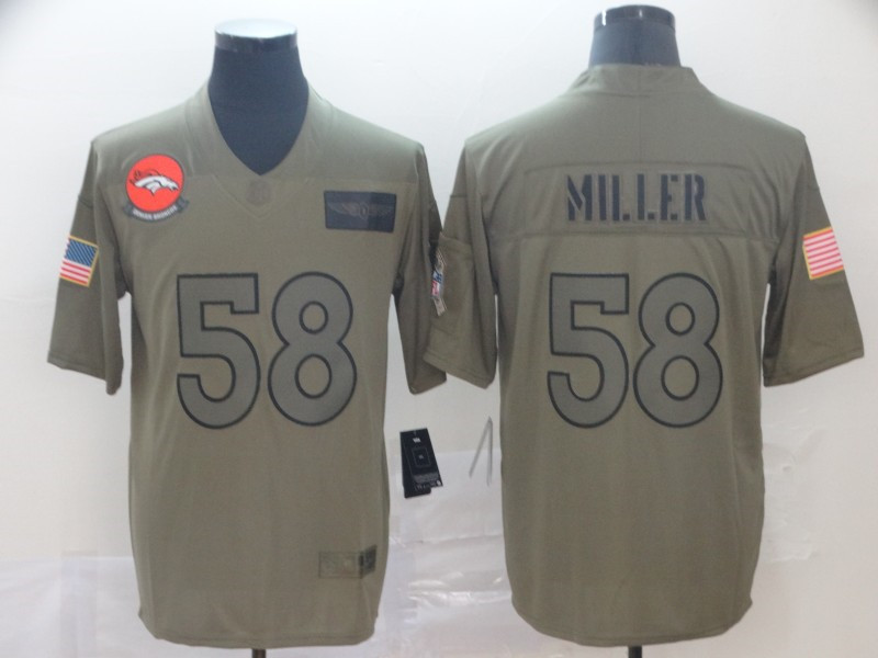 Nike Broncos 58 Von Miller 2019 Olive Salute To Service Limited Jersey