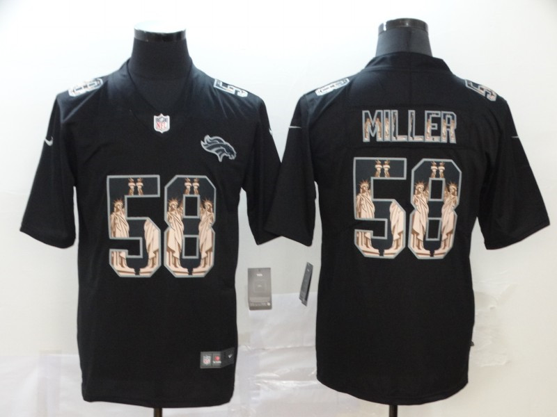 Nike Broncos 58 Von Miller Black Statue of Liberty Limited Jersey