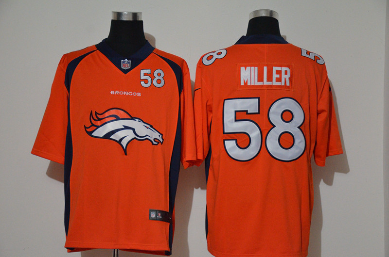 Nike Broncos 58 Von Miller Orange Team Big Logo Number Vapor Untouchable Limited Jersey