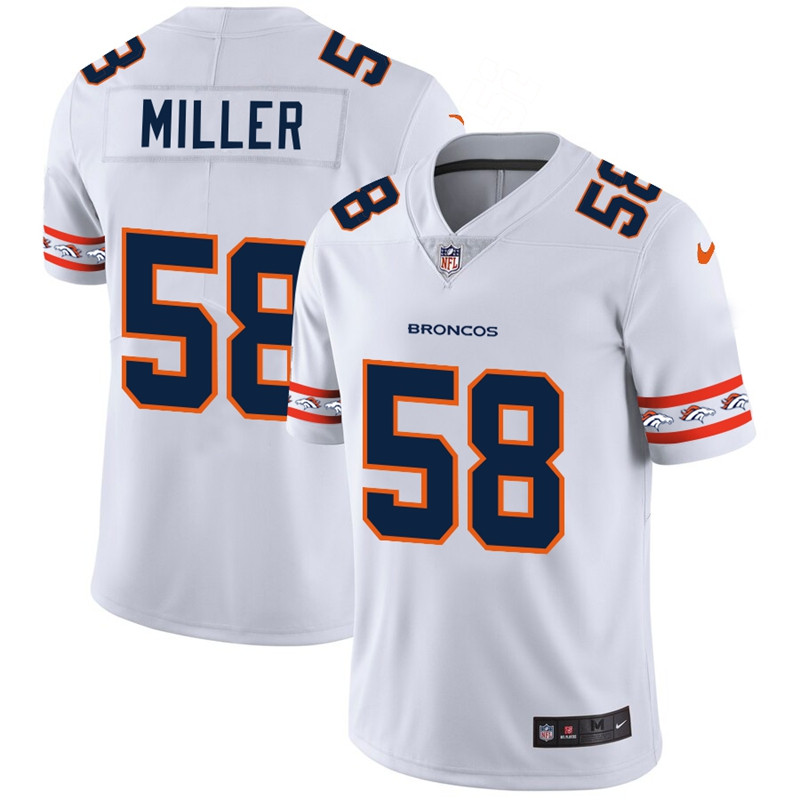 Nike Broncos 58 Von Miller White Team Logos Fashion Vapor Limited Jersey