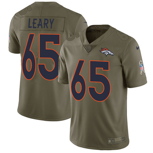  Broncos 65 Ronald Leary Olive Salute To Service Limited Jersey