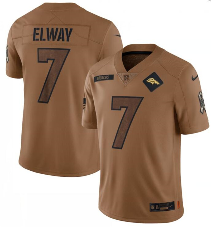 Nike Broncos 7 John Elway Brown 2023 Salute To Service Limited Jersey