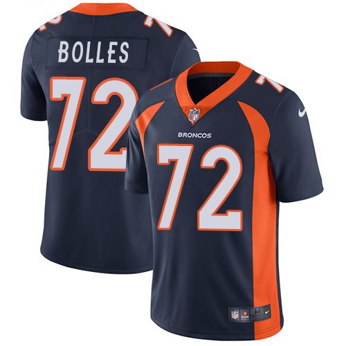  Broncos 72 Garett Bolles Navy Vapor Untouchable Limited Jersey