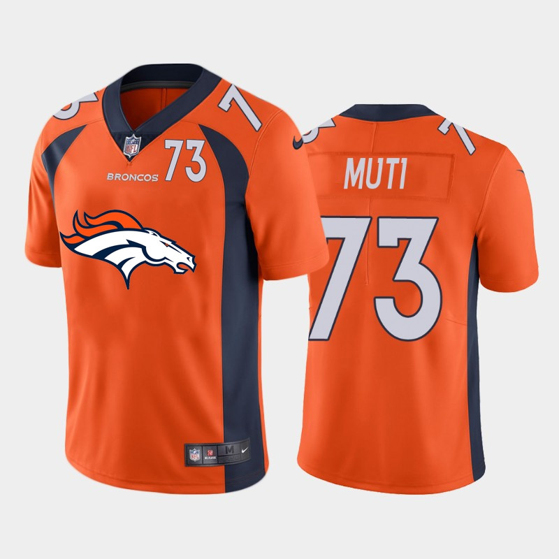 Nike Broncos 73 Netane Muti Orange Team Big Logo Number Vapor Untouchable Limited Jersey
