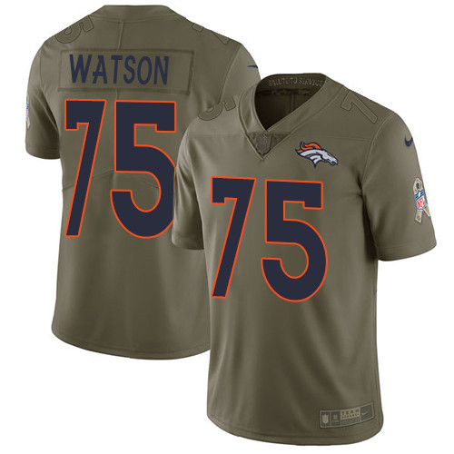  Broncos 75 Menelik Watson Olive Salute To Service Limited Jersey