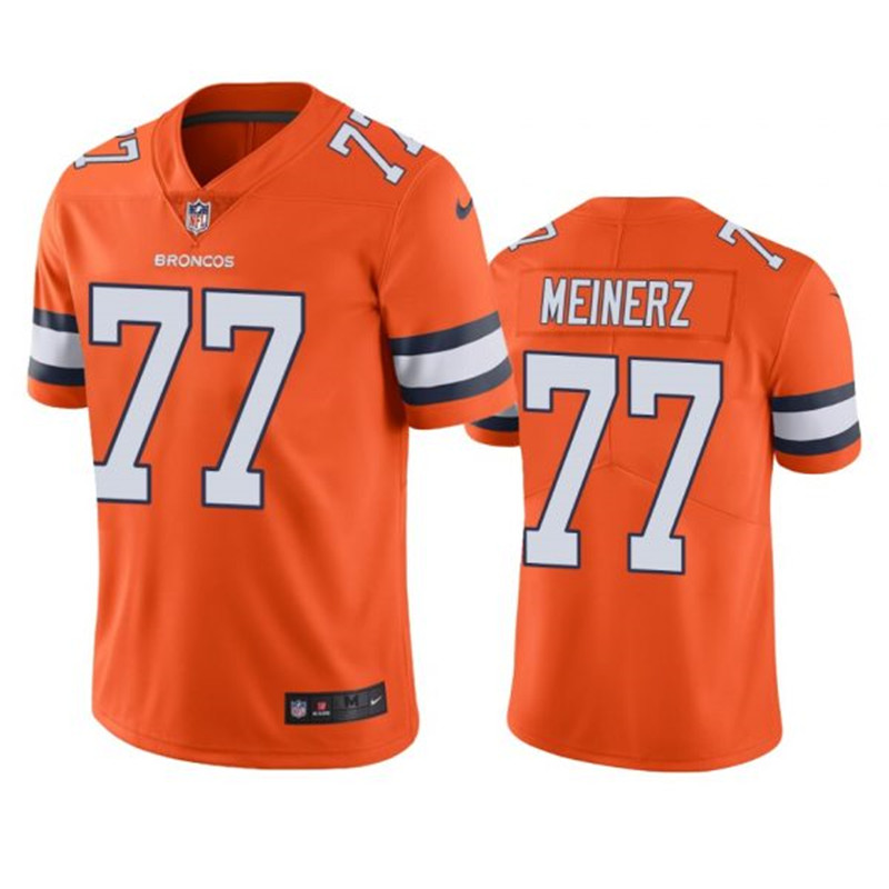 Nike Broncos 77 Quinn Meinerz Orange Color Rush Limited Jersey