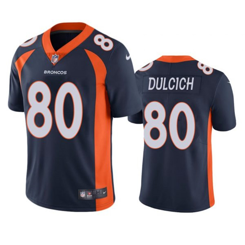 Nike Broncos 80 Greg Dulcich Navy Vapor Untouchable Limited Jersey