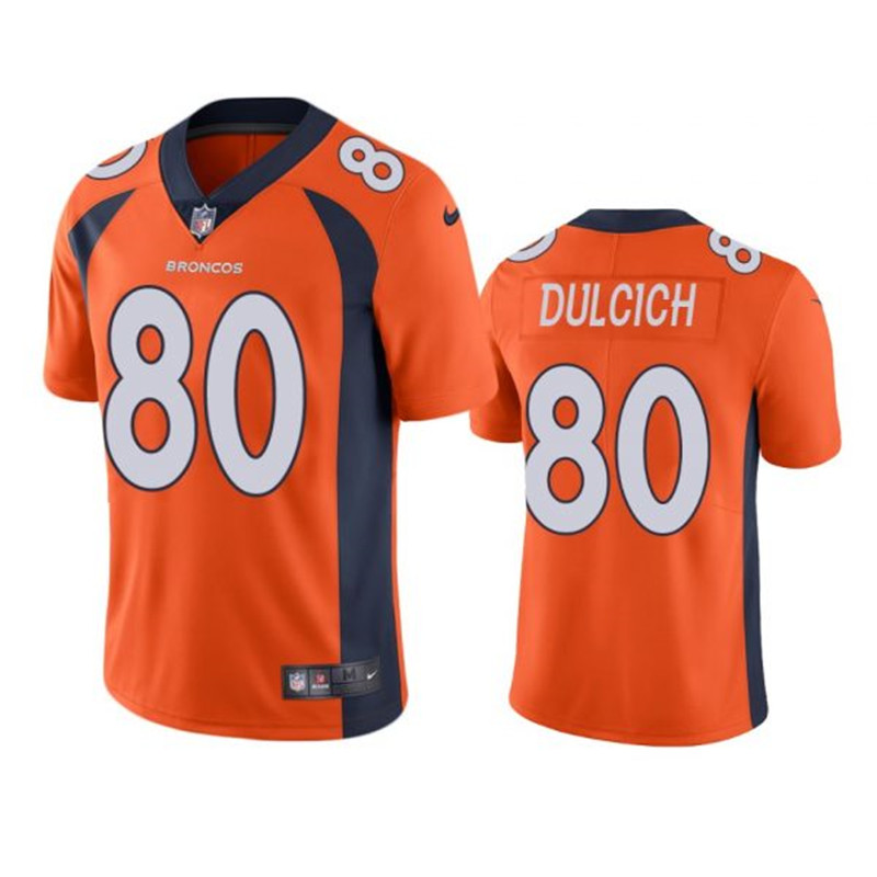 Nike Broncos 80 Greg Dulcich Orange Vapor Untouchable Limited Jersey