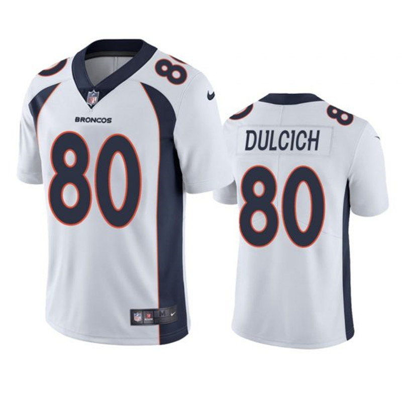 Nike Broncos 80 Greg Dulcich White Vapor Untouchable Limited Jersey